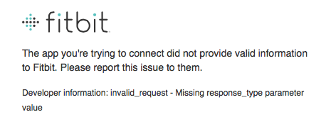 Fitbit Error